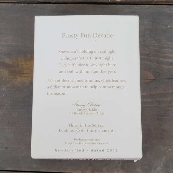 Hallmark Keepsake 2012 Frosty Fun Decade Christmas Tree Ornament Snowman 3rd NIB - Picture 3 of 10
